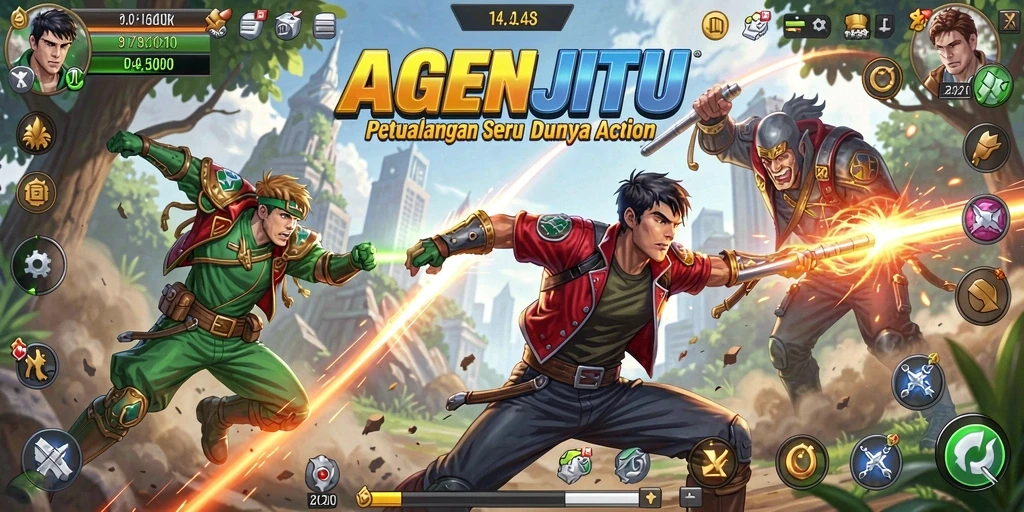 Gameplay AGENJITU yang penuh aksi dan seru.