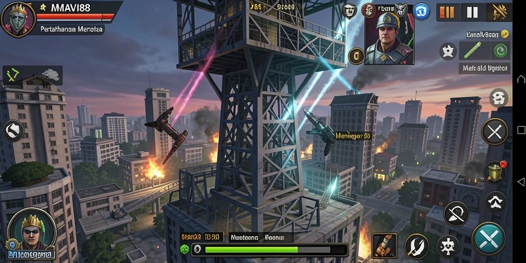 Tampilan gameplay strategi Tower Defense yang seru dan mendebarkan.