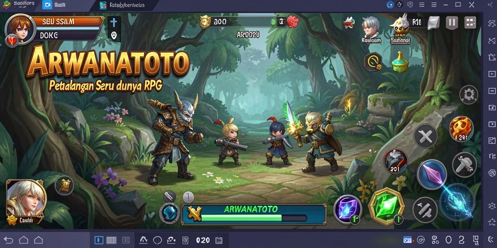 Tampilan gameplay seru di dunia fantasi ARWANATOTO.