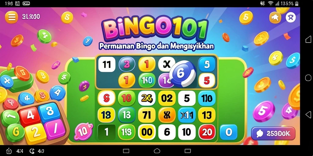 Screenshot BINGO101 menunjukkan keseruan bermain bingo secara online.