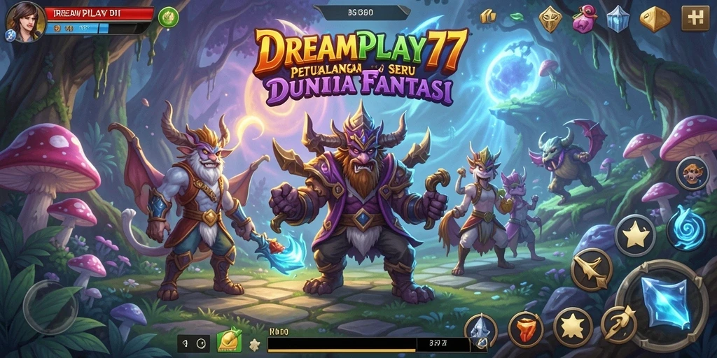 Screenshot gameplay <strong>DREAMPLAY77</strong> menampilkan aksi petualangan yang mendebarkan.