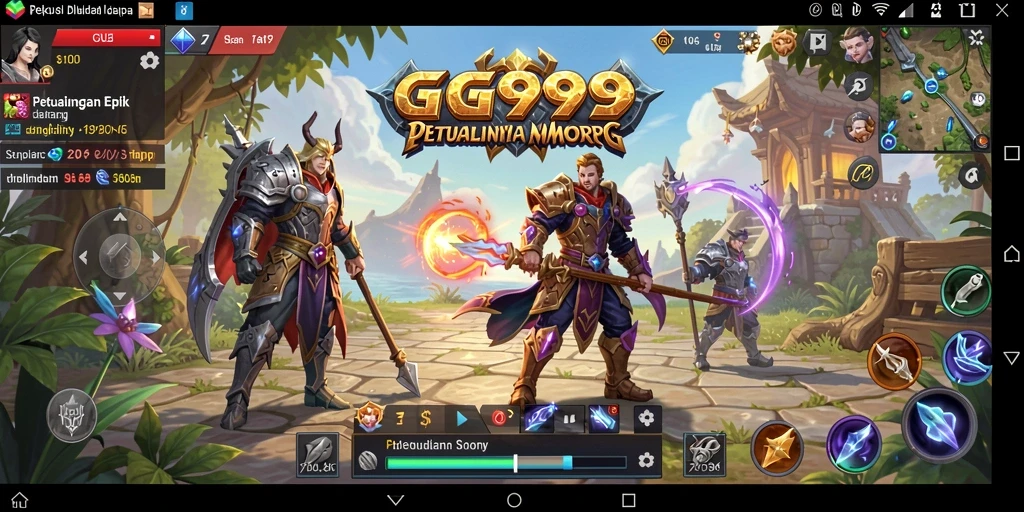 Tampilan gameplay MMORPG yang seru dan mendebarkan di GG999.