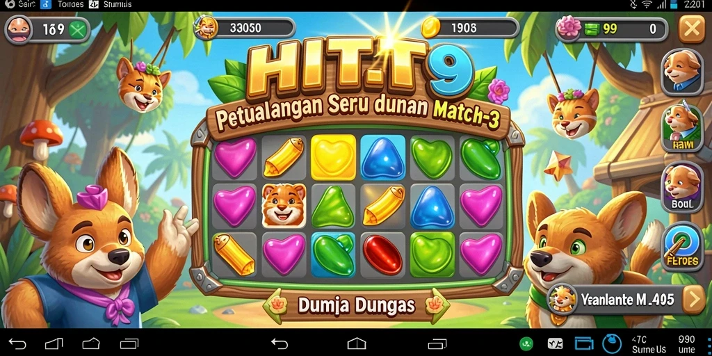 Tangkapan layar gameplay HIT9 yang penuh warna dan menantang.