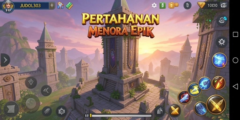 Screenshot menampilkan strategi menara yang memukau dalam JUDOL303.