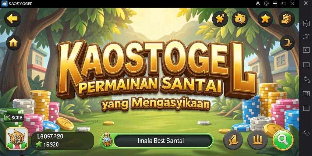 Tampilan gameplay <strong>KAOSTOGEL</strong> yang ceria dan interaktif.