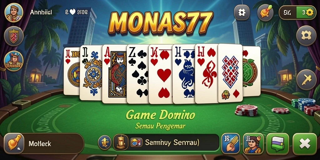 Tampilan gameplay MONAS77 yang mengasyikkan dalam permainan Domino.