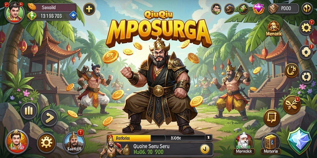 Screenshot utama MPOSURGA menunjukkan gameplay QiuQiu yang seru.