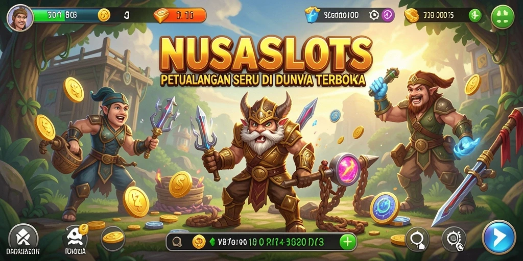 Tangkapan layar gameplay NUSASLOTS yang menampilkan petualangan Open World.