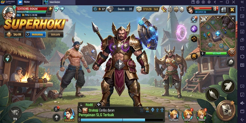 Tangkapan layar menunjukkan aksi seru dalam gameplay SLG SUPERHOKI.