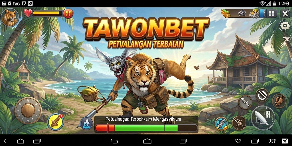 Screenshot gameplay TAWONBET menampilkan dunia terbuka yang luas dan beragam.