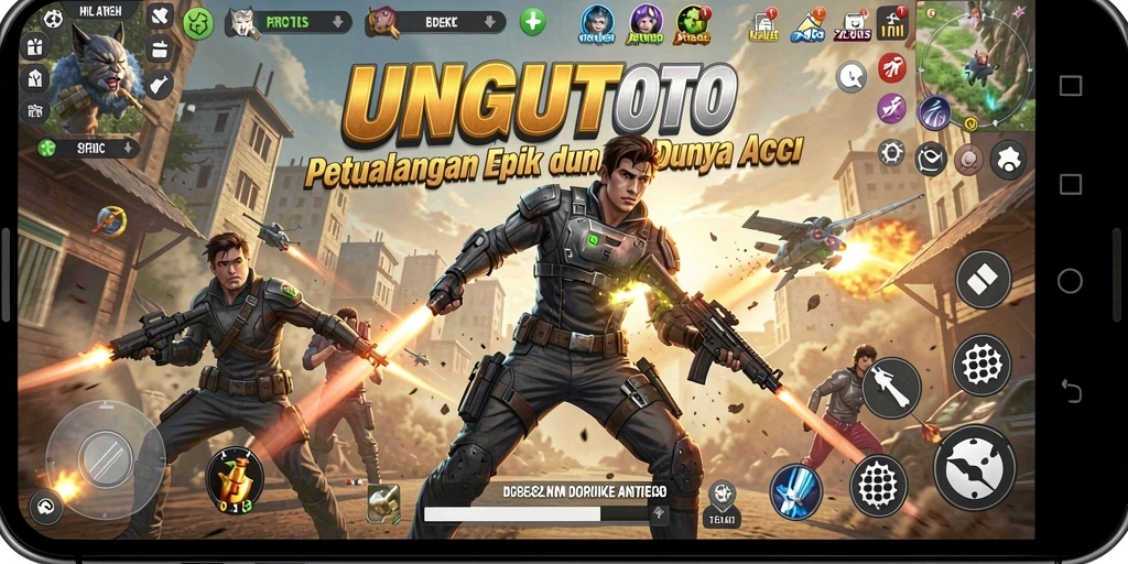 Gameplay seru UNGUTOTO yang penuh aksi.